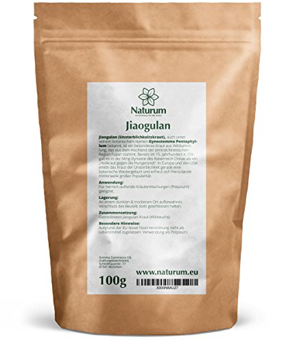 Jiaogulan, 100g (Geprüfte Premium Qualität) – JETZT NEU – Unsterblichkeits-Kraut, Wildwuchs – Wildsammlung aus dem Hochland der Provinz Fujian, Botanisch – Gynostemma Pentaphyllum - 2