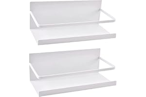 YREKO Ouinne Especiero Cocina Magnético para Especiero Refrigerador, 2 Piezas Estante de Almacenamiento para Pared Organizador de Especias Cocina (Blanco)
