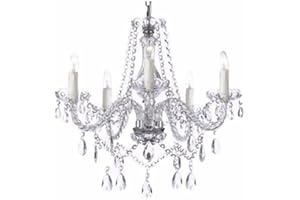 ‎SM SAINT MOSSI Saint Mossi® Modern Deckenleuchte Kronleuchter Elegantes Echt Kristall Lüster 5 * E14 Base Bulbs Erforderlich Wohnzimmerlampe