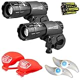 HeroBeam® Double Bike Lights Set - The Ultimate Lighting and Safety Pack of Super Bright Front Bicycle Lights, Tail Lights and Wheel Lights - INCLUDES ALL BATTERIES - UK COMPANY & 5 YEAR WARRANTY