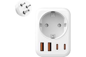 OBLLEMN Adapter Südafrika Steckdose, 5 in 1 Reiseadapter Südafrika mit 1 AC & 2 USB-C & 2 USB-A(3.4A), Reiseadapter für Südafrika Steckdose Typ M, für Südafrika, Namibia,Botswana, Südafrika, Lesotho,Bhu