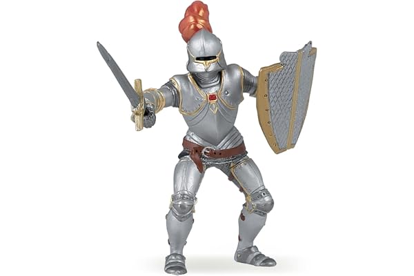 Papo -39244 -Chevalier en armure au plumet rouge -Le Médiéval - Fantastique - Figurine à collectionner -Figurine peinte à la main -Pour enfant - Filles et garçons - A partir de 3 ans