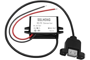 SSLHONG DC DC 20-72V to 5V USB Converter 12V 24V 36V 48V 60V to 5V 3A 15W USB A with Ear Output Power Adapter Converter Voltage Buck Regulator,Step-Down Module,Waterproof Transformer