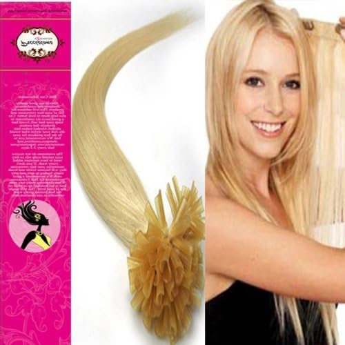 16'' Pre Bonded Tipped Hair Nail Tip U-tip 100% of Real Remy Human Hair Extensions 100s 613 Light Blonde 0.4g/s Beauty Popular Style