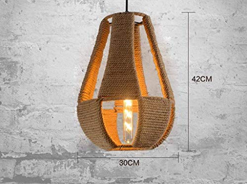 OYC Lustre, Rope Loft Tienda de ropa retro y vintage Caf & Eacute; Restaurante Decoración Lámparas Decoración de pasillo Balcón único Ingeniería Araña E27, 30 * 42Cm (Cantidad: 1),30 * 42 cm,