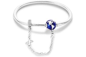 KUNSIR 925 Sterling Silver Snake Chain Bracelet for Pandora European Bracelets Charms Bead Silver Bracelet for Women