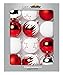 Produktbild Krebs & Sohn 12er Set Glaskugeln - Be HAPPY Weihnachtsbaumschmuck - Christbaumkugeln - Rot, Weiß, Silber