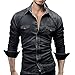 Price comparison product image Men's Shirt,BaZhaHei Men's Shirts Retro Denim Shirt Cowboy Blouse Slim Thin Long Tops Casual Coat Outwear Holiday Camping Hiking Tops Boys Casual Sports Tees Long Sleeved Beach T-Shirt (2XL, Black)