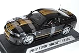 Fahrzeug ist ca 25 cm lang Shelby Collectible Defektes Modell Ford Shelby Mustang 2012 GT350 Super Snake Schwarz Gold 1/18 Modell Auto