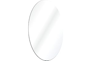 GOLD&CHROME UNIQUE DESIGN Specchio da Parete Ellittico senza Cornice per Camera da Letto e Bagno - Specchi da Camera in Cristallo Montati a Parete - Bordi Smussati a C - 45x65x1,8 Cm