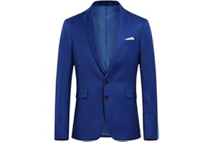 Allthemen Chaqueta de hombre de dos botones con abertura trasera de color liso para traje de negocios