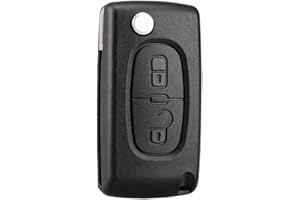 OGGIPRO 2 Boutons Coque Clé Compatible CE0536 clé à Rabat Pliable pour Peugeot 207 307 308 407 408 3008 5008 Citroen C2 C3 C4