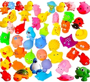 famous quality most popular chu chu bath toys (1 set of 12 animals, Multi color)