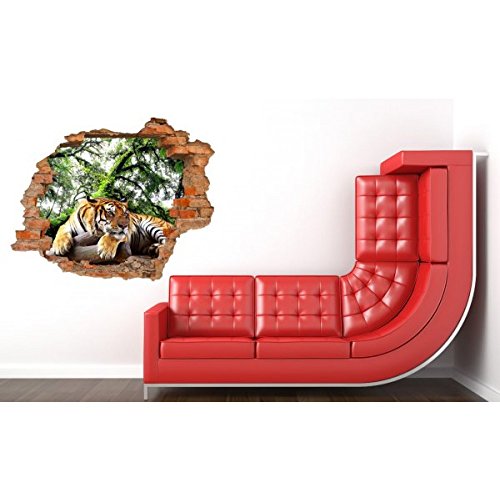 Wandbild Sticker 3D Foto Tapete Wandtattoo ca. 125×100 cm #1480 (Tiger) - 2