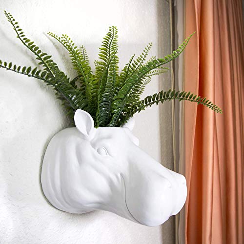 WALPLUS Blanc Hippo Pot de Fleurs, Polyester, Multicolore, 26 x 26 x 20 cm