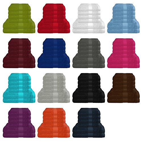 6 tlg. Handtuch / Duschtuch Set in vielen Farben - 4 Handtücher 50x100 cm - 2 Duschtücher 70x140 cm - Farbe anthrazit