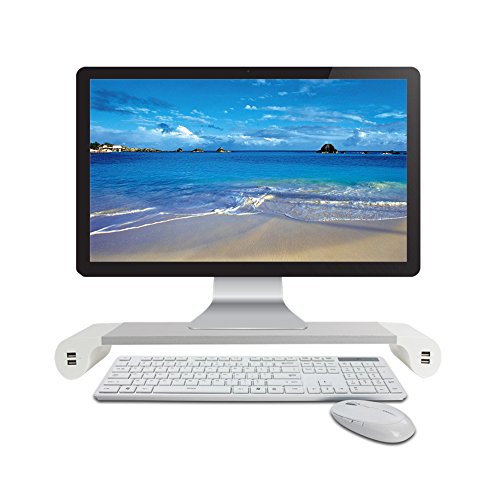 Dazone Ständer für Monitor Laptop Bildschirm Monitorständer Halter Schreibtisch mit 4 USB Ladeanschluss - 2