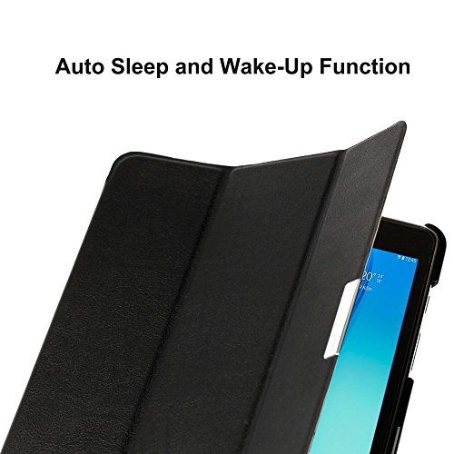 Ganvol Samsung Galaxy Tab A 9.7 T550N T555N Hülle Leder Schutzhülle, PREMIUM PU Leder Étui, mit Standfunktion und Automatischem Schlaf Funktion, Kunstleder, Ultra Dünn, schwarz - 7