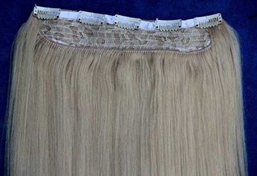 16"-28" 3.5 Oz One Piece Clip in 100% Brazilian Remy Human Hair Extensions Full Head ,Straight Hair , Hair Pieces,thick Hair #60 Light Blonde (24")