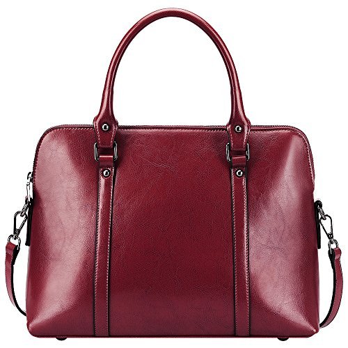 S-ZONE Frauen Echtes Leder Handtaschen Aktenkoffer Geldb  rse Schultertaschen Taschenbeutel