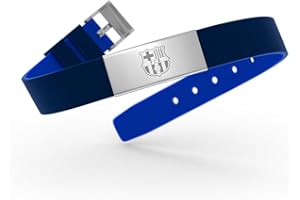 FC BARCELONA Barcelona Bracelet officiel, De 13 cm a 20 cm, Acier inoxydable Silicone