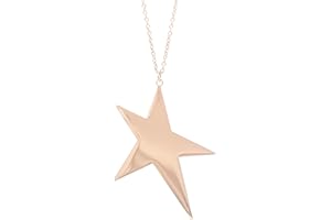 NILUXE DESIGN - Collar Estrella de Acero Inoxidable - Collar Largo Estrella - Colgante Mujer con Cadena Larga en Dorado o Plateado - Colgante Mujer Grande de Acero Inoxidable (Dorado)