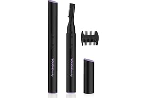 ‎TOUCHBEAUTY TOUCHBeauty Augenbrauentrimmer Elektrischer Korrekturtrimmer Kabellos für Damen,Augenbrauenrasierer Augenbrauenschneider Präzisionstrimmer mit Führungskamm, Batteriebetrieben, Schwarz AG-815B