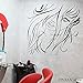 Produktbild guijiumai Mädchen Wandtattoos Schöne Frau Schönheitssalon Vinyl Wandaufkleber Abnehmbare Kunstwand Dekoration Barbershop Aufkleber weiß 56 x 59 cm