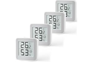 MeesMeek Room Thermometer Indoor Humidity Meter Temperature Monitor Hygrometer Humidity Sensor with Comfort Indicator LCD Large Digital Display for Babyroom Office Wine Cellar Warehouse(4)