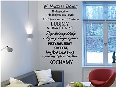 Windsor DesignersHouses Rules Polish W tym Domu Wall Sticker, Decal polski napisSize 60cm x 100cm -White