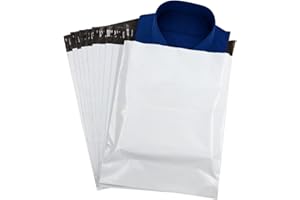 ilauke - 60 buste per spedizioni in plastica, 35 x 45 cm + 5,5 cm, colore: Bianco