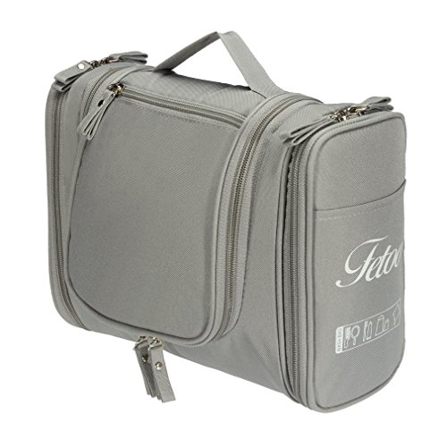Fetoo Faltbare Kulturbeutel Kulturtasche Waschtasche Toiletry Bag Kosmetiktasche Zum Aufhängen für Reise Urlaub, wasserdicht - 3