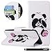 Produktbild HUDDU Bunt Muster Handyhülle Schutzhülle für Sony Xperia XZ2 Hülle Naugty Panda Slim Flip Leder Tasche Wallet Case Cover Ledertasche im Bookstyle mit Kartenfach Magnetverschluss Stand Wrist Strap Brieftasche Etui Handytaschen für Sony Xperia XZ2 Klapphülle Mädchen (Weiß)