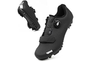 Hixingo Chaussures de Cyclisme pour Hommes, Femmes, Chaussures D'équitation sur Route et Montagne, Crampons Respirantes Semelle Dure Chaussures de Vélo