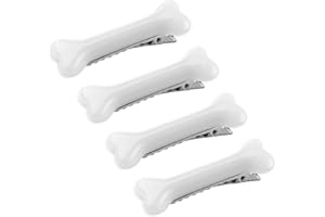 AIEX 4 Pièces Pinces à Cheveux Halloween en Os, Barrettes en Os pour Femmes Os de Chien Blanc Épingles à Cheveux en Alligator pour Noël Halloween Fête de Cosplay