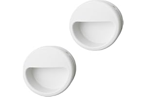 GedoTec Muschelgriff rund Möbelgriff weiß Griffmuschel Kunststoff - H1930 | Schrank-Griff-Ø 55 mm | Schiebetürgriff MADE IN GERMANY | 2 Stück - Schiebetür-Muschel für Schubladen & Zimmertüren