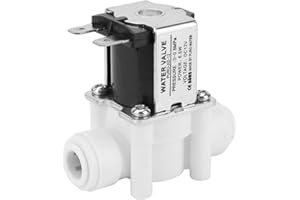 Keenso Wasser Magnetventil, DC 12V 3/8 Zoll Kunststoff Schnelle Verbindung Normalerweise geschlossenes Magnetventil für Wasserfilter