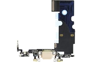 OnlyTech - Conector de carga de repuesto compatible con iPhone 8 - Dock de repuesto con Cable Flex, Micrófono y Antena. Color Oro