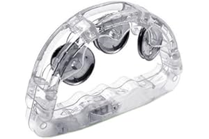 pulunto 1Pcs LED Light Up Tambourine Musical Flashing Tambourine Shaking Noisemakers Party Handheld Percussion Musical Instrument