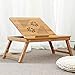Produktbild JZX Faule Tabelle Falten Laptop-Tabelle Portable Bamboo Arts Study Table Höhenverstellbar Tablett Tisch Bett Tisch mit Schublade 64 * 35 * 22~30Cm Platz sparen