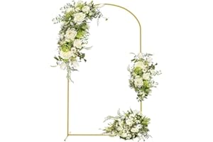 Structure et support de fond en métal doré de 1,8 m de hauteur et 0,8 m de largeur pour mariages, anniversaires, remise de diplômes et fêtes