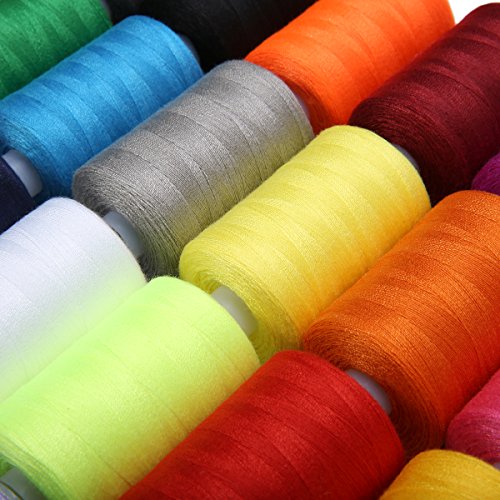 KING DO WAY Naehgarn 24 farben 1000 meter polyester naehgarne spulen naehmaschine zubehoer Naehmaschinengarn - 4