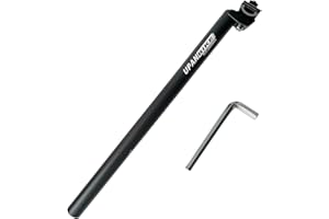 UPANBIKE Extra Long 17.7inch (450mm) Bike Bicycle Alluminium Alloy Seat Post with Micro Adjust Clamp (φ 25.4 27.2 28.6 30.4 30.9 31.6mm)