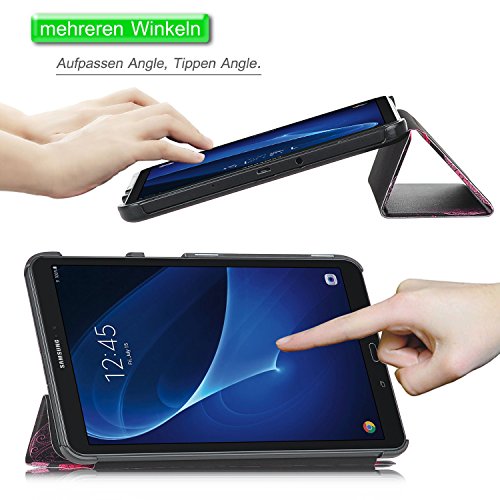 Samsung Galaxy Tab A 10.1 Hülle, IVSO® Ultra Schlank Superleicht Ständer Slim Leder zubehör Schutzhülle für Samsung Galaxy Tab A 10.1 Zoll Wi-Fi/ LTE (2016) SM-T580N/SM-T585N Tablet-PC perfekt geeignet, Muster-8 - 5