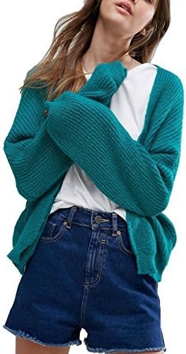 ASOS Ex Women's Ex Green Fluffy Rib Open Front Cardigan RRP £30 Sizes 6-18 (4)
