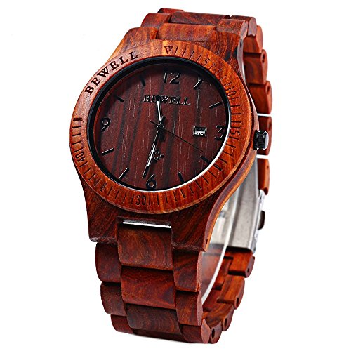 GBlife BEWELL ZS - W086B Holz Armbanduhr Herrenuhr Quarzwerk Datumsanzeige Retro Stil GBlife BEWELL ZS - W086B Holz Armbanduhr Herrenuhr Quarzwerk Datumsanzeige Retro Stil