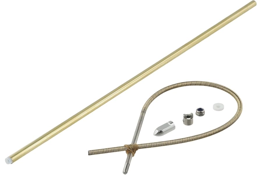 350mm Flexible Drive Shaft for RC Boats – 4mm CW Propeller Shaft with Stainless Steel Drive Dog, Prop Nut, Copper & Plastic Tubes(350mm-CW)