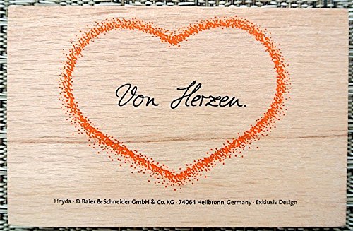 Poesiestempel HEYDA 6x9cm Embossing Motivstempel : (Von Herzen)