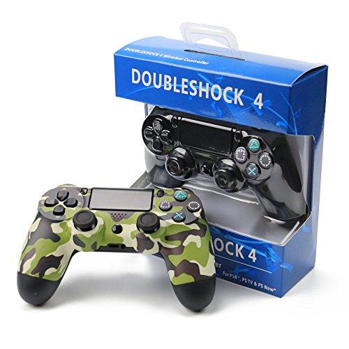 Preisvergleich Produktbild RQINW Wireless Bluetooth Gamepad Gaming Controller, USB-Aufladung, Vibration Feedback, Gaming Controller für PS4 (Army Green Camouflage)