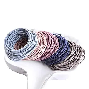 Miramar Fashion Ponytail Elastics Small Hair Ties Rubber Bands Styles Scrunchie Fashion Hair Rubber for Girl's and Women's (Multicolor) (Pack Of 25)